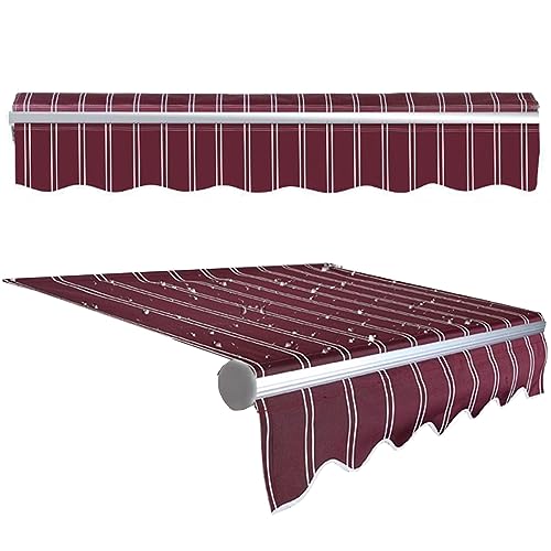 Austausch Des Einziehbaren Markisenstoffs für Die Terrasse Sonnenschirm überdachung Wasserdicht 280g Polyestergewebe Schattenabdeckung für Tür Markt Balkon ,rahmenlos(Size:3x1.5m,Color:Streifen) von EEASSA