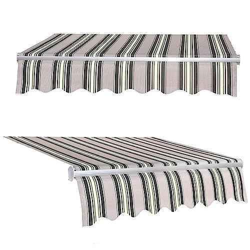 Austausch des Markisenstoffs für Die Terrasse 100% Polyester überdachung wasserdichte Markisenabdeckung Ersatzleinwand für Hof Deck Balkon, Ohne Rahmen(Size:6x2m,Color:Streifen) von EEASSA