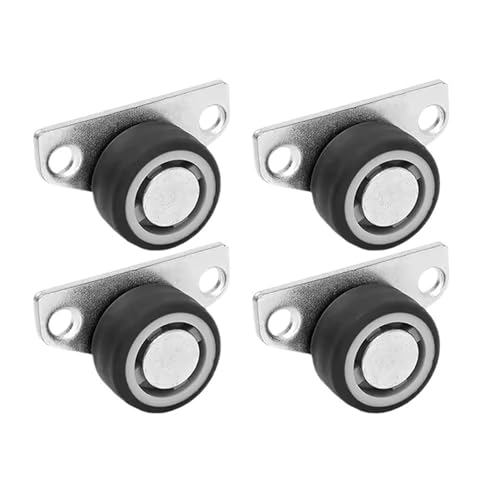 1/2/4/8 STÜCKE Seitenmontage Lenkrollen Leise Gummi-Möbelrollen Richtungswagenräder for Trolley-Schubladen-Küchenschränke(4PCS) von EEEBLBXNQ