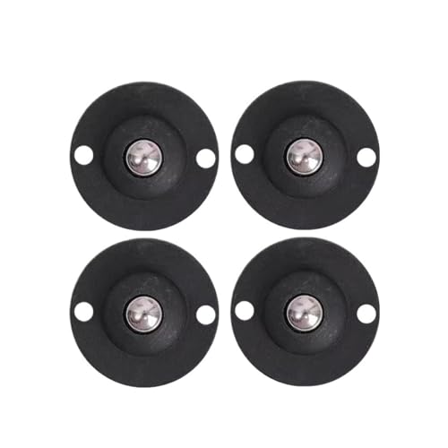 1/4/8/12/20 stücke Rollen Räder Schwenk Edelstahl Universal Pulley 360 ° Rotation Möbel Schrank Klebrige(Black-4PCS) von EEEBLBXNQ
