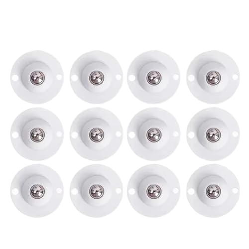 1/4/8/12/20 stücke Rollen Räder Schwenk Edelstahl Universal Pulley 360 ° Rotation Möbel Schrank Klebrige(White-12PCS) von EEEBLBXNQ