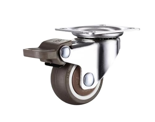 1/4 Stück leichte Möbelrollen/Rad mit lagerlosen Gummirädern for Bücherregale, Schubladen, Blumenregale, Tische und Stühle(Brake x2,1 inch) von EEEBLBXNQ