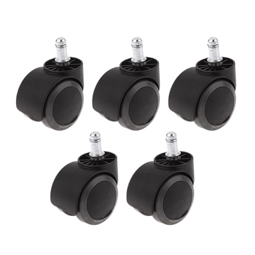 1/5 STÜCKE 2 zoll Stumm Rad Bürostuhl Caster Schwenk Gummi Weiche Sichere Rollen Universal Ersatz Räder for Schreibtisch(Gray 5Pcs) von EEEBLBXNQ