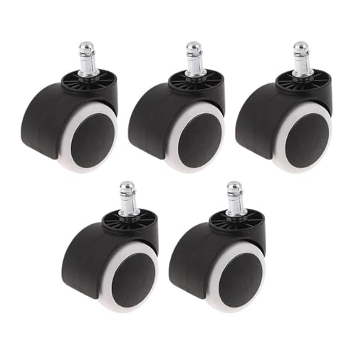 1/5PCS Schwarz 2 Zoll Swivel Caster Rad Ersatz Gaming Stuhl Büro Trolley Roller Möbel Hardware(A2-5pcs) von EEEBLBXNQ