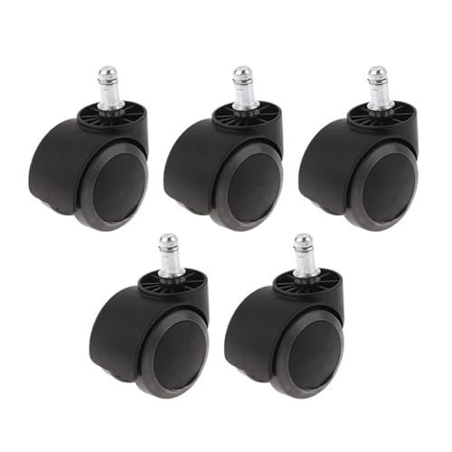 1/5PCS Schwarz 2 Zoll Swivel Caster Rad Ersatz Gaming Stuhl Büro Trolley Roller Möbel Hardware(A4-5pcs) von EEEBLBXNQ