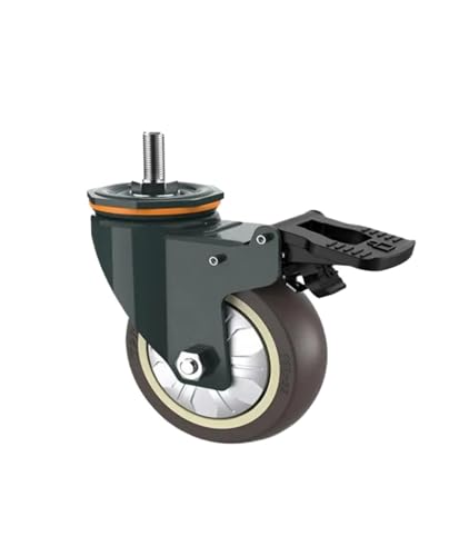 1 Stück 3 Zoll M10/M12/M14/M16/M20 Schraube Universalrad mit Bremsgummiwelle Caster Pulley Silent Machine Einzellast(M12- Universal wheel) von EEEBLBXNQ
