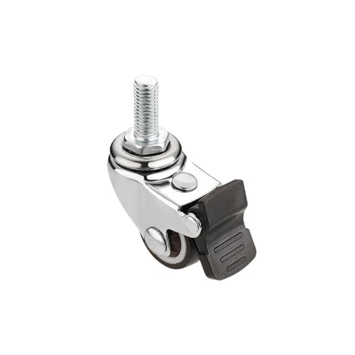 1 stück "Kleine Lenkrollen Profilrolle Mit Bremsen 4er-Set Keine Bodenmarkierungen Leise Rollen for Einkaufswagen(M6x15mm Type 2) von EEEBLBXNQ