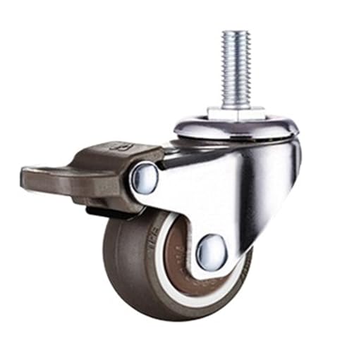 1pc 1/1.25/1.5/2 Zoll Möbel Rollen Räder Gummi Swivel Castor Trolley Caster Mit Bremse(E,1.5 inch) von EEEBLBXNQ
