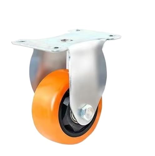1pc 3 Zoll Gewinde Caster 4 Industrie 5 Flache Universal Rad Bremse Orange Feste Pulley Möbel Büro Stuhl(Directional,5inch) von EEEBLBXNQ