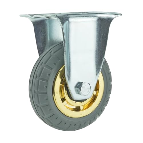 1pc Geräuschlos Möbel Caster Tragen Beständig Swivel Gummi Hardwares Roller Rad Regal Warenkorb(Fixed wheel,5in) von EEEBLBXNQ