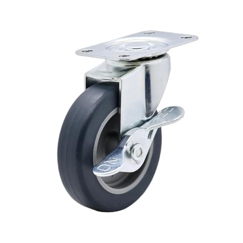 1pc Industrie Caster 28-40kg Licht Duty 38/50/75mm Rad Schwenk Platte(Grey- Brake,75mm) von EEEBLBXNQ