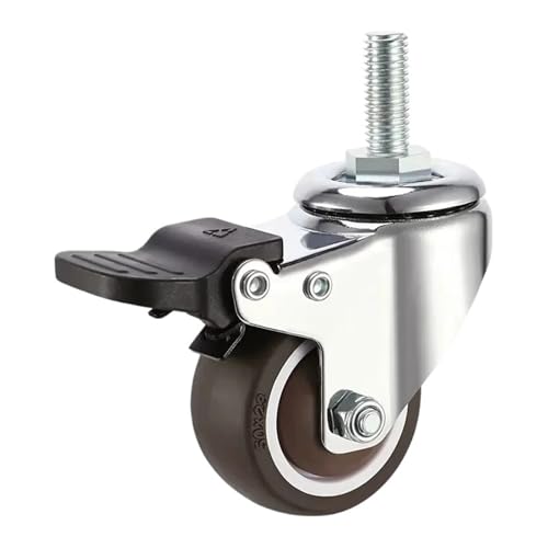 1pc Lenkrollen Bürostuhl Schraube Schreibtisch Rollstuhl Zubehör Gaming Sitzen Rad Möbel Moving Rotierenden Trolley Lift Rollen(4 brake wheels,1.5 Inch) von EEEBLBXNQ