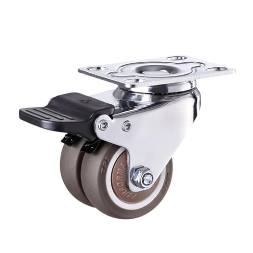 1pc Load Caster Gummiräder for Möbel Industrielle Rollen Duty 2 Zoll Moving Swivel Roller Rad Bewegen Mühelos Bremse(4 brake wheels,2 inch) von EEEBLBXNQ