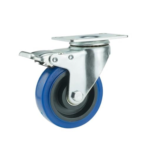 1pc Rollen Lasten Gummi Swivel for Möbel Räder Mover Geräuschlos Regal Schubkarre Warenkorb Hardwares Transporter Reifen Trolley(1 piece brake,5 Inch) von EEEBLBXNQ