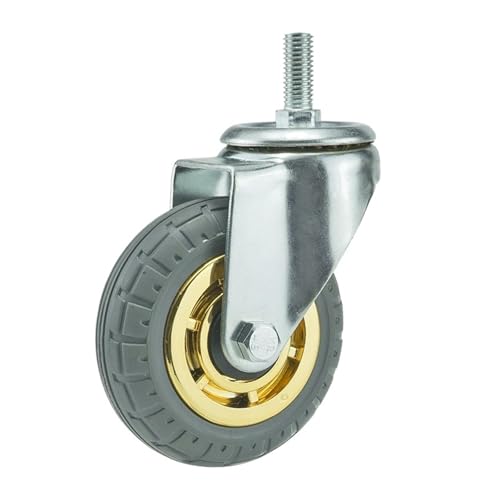 1pc Rollen Lasten Gummi Swivel for Möbel Räder Mover Geräuschlos Regal Schubkarre Warenkorb Hardwares Transporter Reifen Trolley(1pc Stem wheel,5 Inch) von EEEBLBXNQ