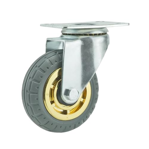 1pc Rollen Lasten Gummi Swivel for Möbel Räder Mover Geräuschlos Regal Schubkarre Warenkorb Hardwares Transporter Reifen Trolley(1pc Swivel Wheel,5 Inch) von EEEBLBXNQ