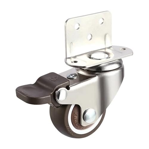 1pc Rollen Stumm Schwenkräder for Moving Möbel Stuhl Krippe Schrank Werkbank Weiche Gummi Universal Castor(1.25 inch with brake) von EEEBLBXNQ