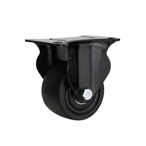 1pc Swivel Caster Rad Niedrigen Schwerpunkt Schwarz Räder Langlebig Ruhig Robust Nylon for Industrie(Fixed wheel,2 inches) von EEEBLBXNQ