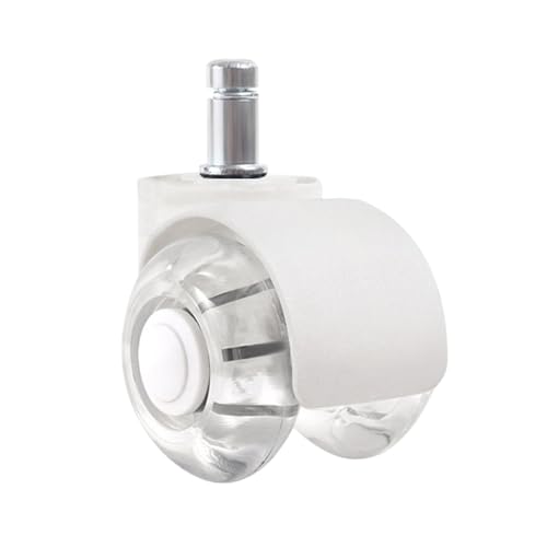 1pc Universal Stumm Rad Bürostuhl Caster Swivel Gummi Weiche Sichere Rollen Möbel Hardware Räder for Schreibtisch(White-Dust Plate) von EEEBLBXNQ