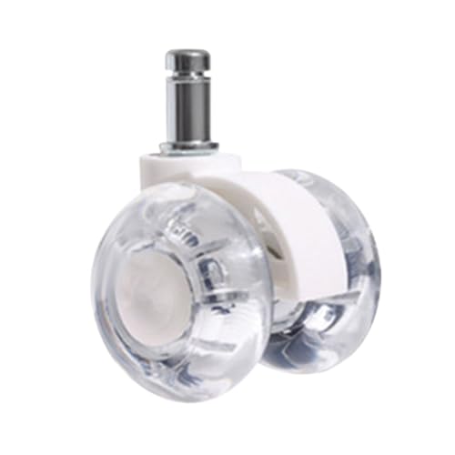 1pc Universal Stumm Rad Bürostuhl Caster Swivel Gummi Weiche Sichere Rollen Möbel Hardware Räder for Schreibtisch(White-No Dust Plate) von EEEBLBXNQ