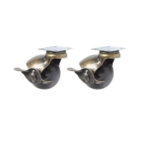 2/4 stücke 2 zoll Caster 50mm Lager Schwarz Trolley Räder Gummi Lenkrollen for Büro Stuhl Sofa Plattform(2PC-with brake,2 inch) von EEEBLBXNQ