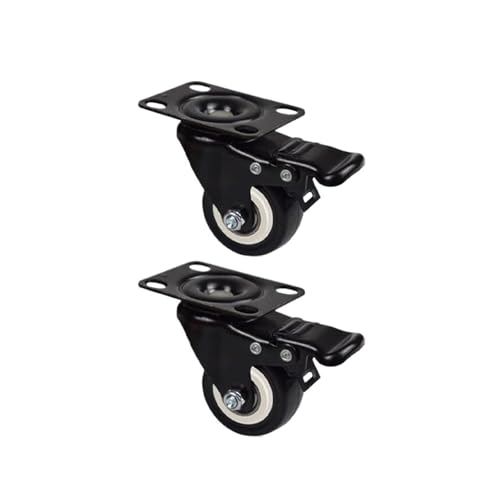 2 stücke Rollen Universal for Pulley Möbel Duty Schwenk Räder Bremse for Trolleys Lagerung Racks(Brake wheel-2pcs) von EEEBLBXNQ