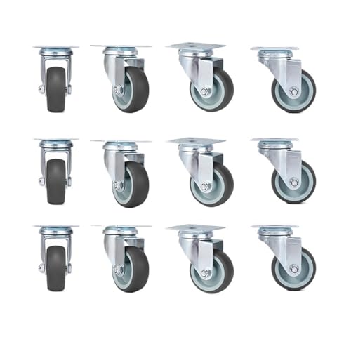 4/8/12/16 stücke 2 zoll Swivel Caster Weiche Gummi Räder Platte for Plattform Trolley Möbel(12PCS) von EEEBLBXNQ