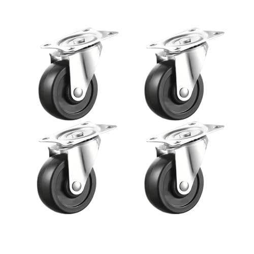 4 Lenkrollen mit feststellbarer Bremse – 1,25/2 Zoll Eisenrahmen und schwarze PVC-Räder, geeignet for Büroschränke, Werkbänke, Möbellager Schiebetüren(Swivel,1.25in) von EEEBLBXNQ