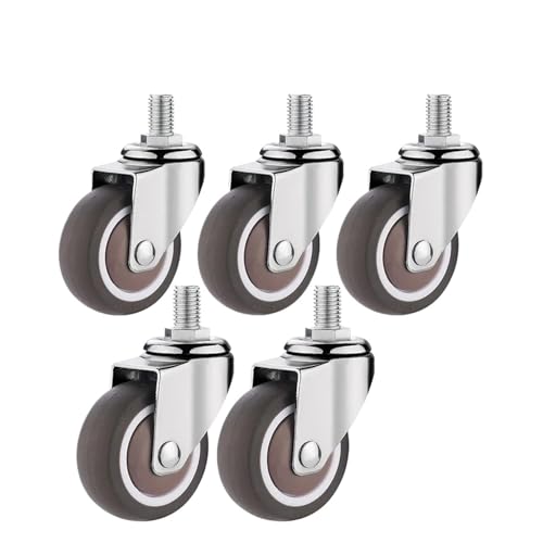 4 STÜCKE 1,5 "/2" Rad Gewindeschaft Lenkrollen Gummi Geräuschlose Möbelrolle M8 M10 Ersatzrollen(1) von EEEBLBXNQ