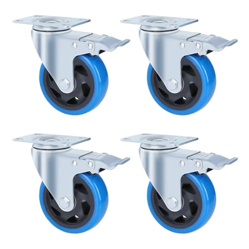4 STÜCKE Fixkit 100mm Lenkrollen Mit Bremse Transport Pro Rolle Polyurethan Möbel Rad von EEEBLBXNQ