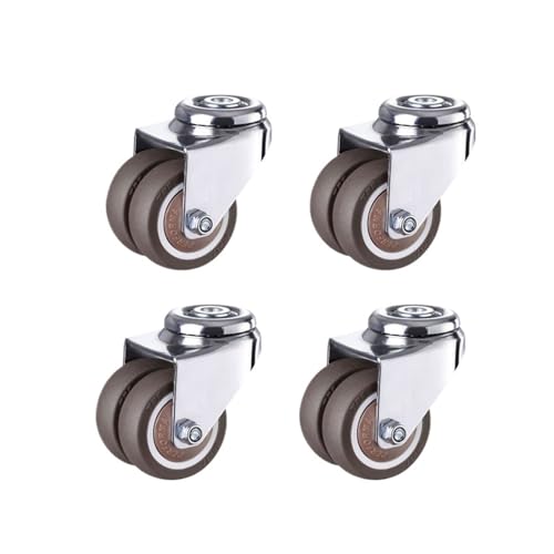 4 Stück 2-Zoll-Lenkrollen mit 8,2-mm-Löchern, feststellbare Ersatzrollen for Industriemaschinen und Möbel(Type 1) von EEEBLBXNQ