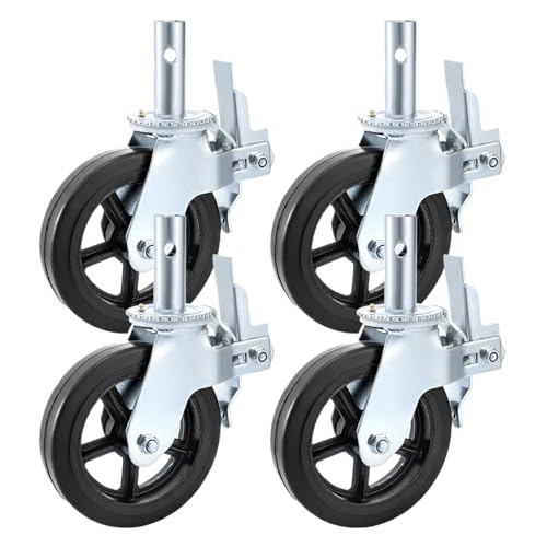 4 Stück 8 x 2 Zoll Duty Gerüst Gummi Lenkrolle mit Doppelverriegelung 1100LBS Kapazität pro Rad 360 Grad 4 Stück 8 x 2 Zoll Duty Gerüst Gummi Lenkrolle mit Doppelverriegelung 1100LBS Kapazität pro Rad 360 Grad von EEEBLBXNQ