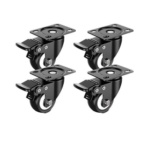 4 Stück Hochleistungs-Lenkrollen mit doppelter Sicherheitsverriegelung und Polyurethanschaum, 50 mm, geräuschlos 4 Stück Hochleistungs-Lenkrollen mit doppelter Sicherheitsverriegelung und Polyurethanschaum, 50 mm, geräuschlos von EEEBLBXNQ