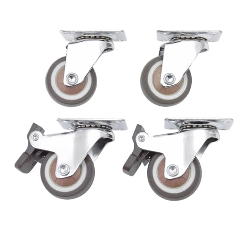4 Stück Lenkrollen, Universal-Möbelrollen, geräuschlose Trolley-Räder for Tischsofa mit Sicherheitsverriegelung und Bremse von EEEBLBXNQ
