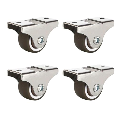 4 Stücke 1 Zoll Kleine Möbel Lenkrollen Niedriges Profil Gummi Rollen Rad Starre Stille for Warenkorb Schublade von EEEBLBXNQ