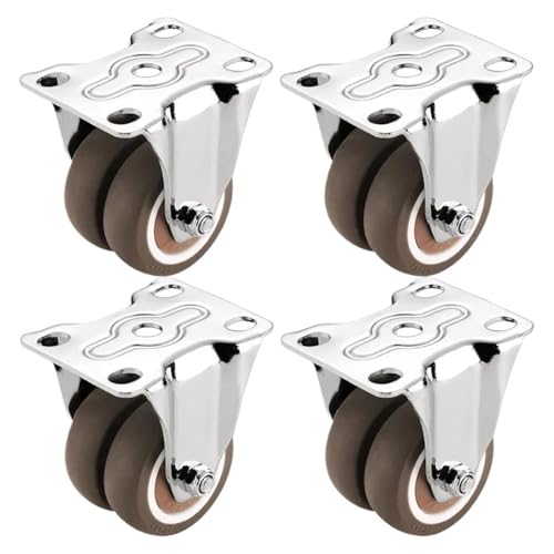 4 Teile/satz Stille Swivel Castor Räder 1.5/2 Zoll Zweireihig Gummi Rad Mit Bremse for Trolley Möbel Caster(A,2 inch) von EEEBLBXNQ