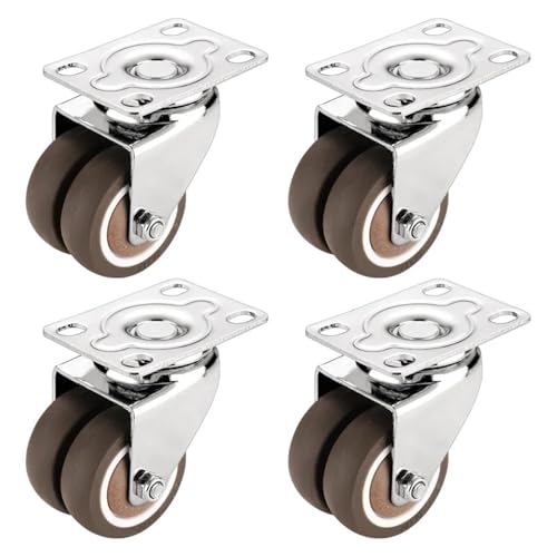 4 Teile/satz Stille Swivel Castor Räder 1.5/2 Zoll Zweireihig Gummi Rad Mit Bremse for Trolley Möbel Caster(B,1.5 Inch) von EEEBLBXNQ
