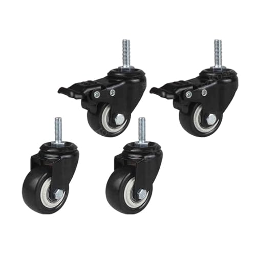 4 stücke 1,5/2 Zoll Swivel Gewinde Caster Räder 360 Grad Stem Rad M8/M10 Pack Von for Möbel trolley Maschinen(2 brake-2 no brake,1.5 inch) von EEEBLBXNQ