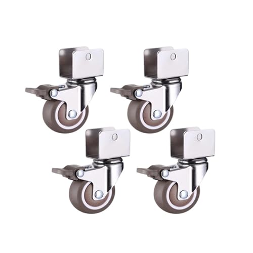 4 stücke 1,5 ”Möbel Krippe Rollen Schrank Klemme Mit Bremse Räder Weiche Gummi Lenkrolle Hardware Armaturen(N0.2,22mm) von EEEBLBXNQ