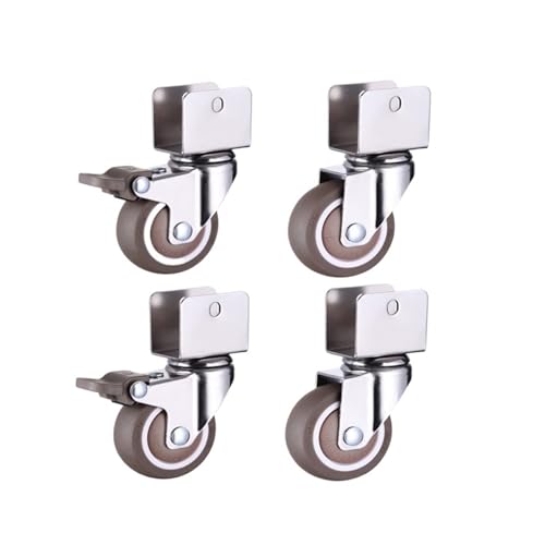 4 stücke 1,5 ”Möbel Krippe Rollen Schrank Klemme Mit Bremse Räder Weiche Gummi Lenkrolle Hardware Armaturen(N0.3,18mm) von EEEBLBXNQ