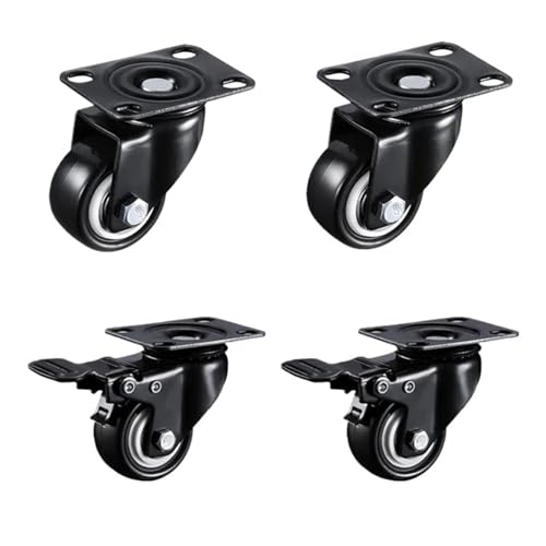 4 stücke 1,5 Zoll 41mm Duty 180kg Schwarz Swivel Castor Räder Trolley Möbel Caster Gummi von EEEBLBXNQ
