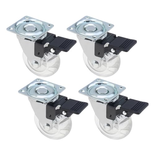 4 stücke 2/3 Zoll Lenkrollen Duty Möbel Rad Castor Stille Trolley Räder for Tisch Stuhl Mit Sicherheits Bremse(2 inch with Brake) von EEEBLBXNQ
