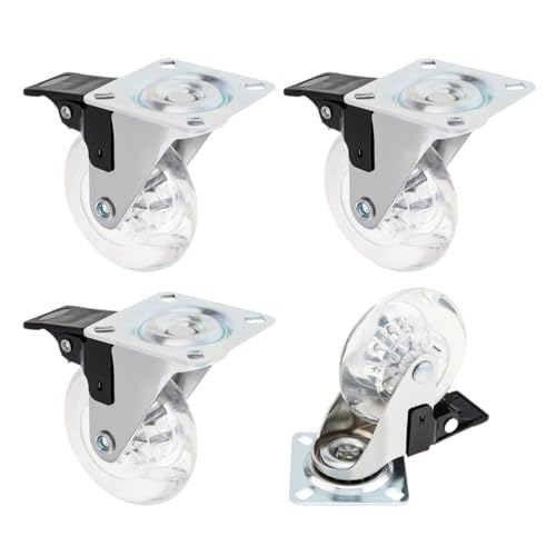 4 stücke 2/3 Zoll Lenkrollen Duty Möbel Rad Castor Stille Trolley Räder for Tisch Stuhl Mit Sicherheits Bremse(3 inch with Brake) von EEEBLBXNQ