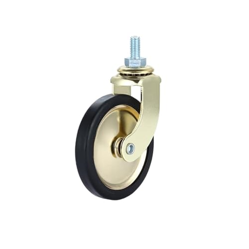 4 stücke 3 "Schraube Stem Lenkrollen W/Gold Bremse Leise Räder for Möbel Esszimmer Stühle Hand Push Karren(M8-Universal) von EEEBLBXNQ