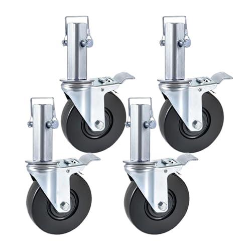 4 stücke 5 Zoll Gummi Swivel Caster Räder Dual Locking Quadratischen Stamm for Gerüst Dollies 4 stücke 5 Zoll Gummi Swivel Caster Räder Dual Locking Quadratischen Stamm for Gerüst Dollies von EEEBLBXNQ