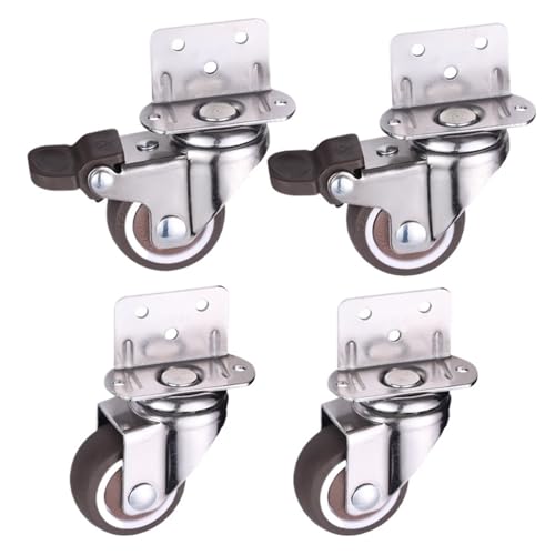 4 stücke Lenkrollen Möbel for Bett Universal Rad 2 zoll Tisch Rotierenden Plattform Stuhl Moving Kleine Castor for Haus Hardware(2 swivel 2 brake,2 inch) von EEEBLBXNQ