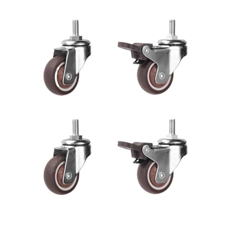 4 stücke Möbelrollen Räder Weiche Gummi Lenkrolle Ganz Roller for Trolley Baby Krippe Bett Haushalts Zubehör(2 Activity 2 Brake,1.0 Inch) von EEEBLBXNQ