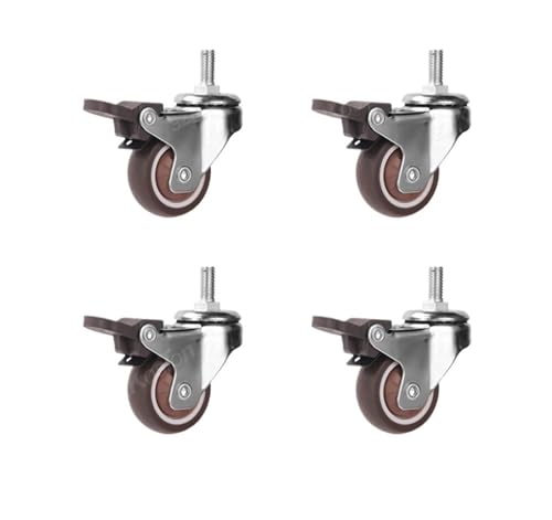 4 stücke Möbelrollen Räder Weiche Gummi Lenkrolle Ganz Roller for Trolley Baby Krippe Bett Haushalts Zubehör(4 Activity Brake,1.0 Inch) von EEEBLBXNQ