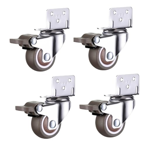 4 stücke Möbelrollen Räder Weiche Gummi Lenkrolle Ganz Roller for Trolley Baby Krippe Bett Haushalts Zubehör(Orange,1.5 Inch) von EEEBLBXNQ