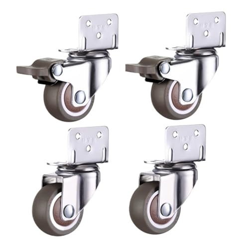 4 stücke Möbelrollen Räder Weiche Gummi Lenkrolle Ganz Roller for Trolley Baby Krippe Bett Haushalts Zubehör(Red,1.0 Inch) von EEEBLBXNQ